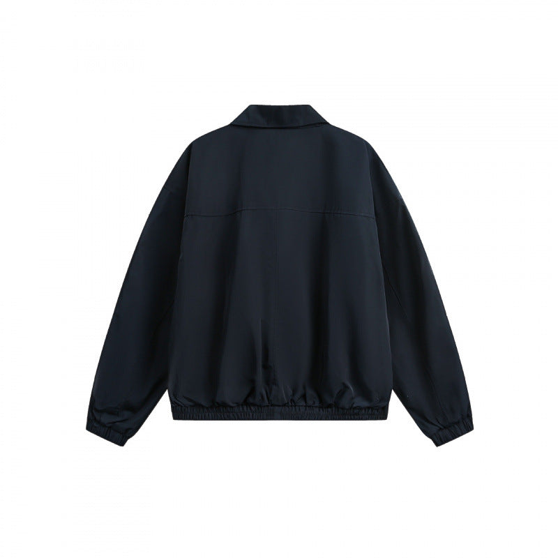 Unisex Boxy Overshirt Jacket with full-length zipper, elastic hem, and chest zipper pocket Chichicherry