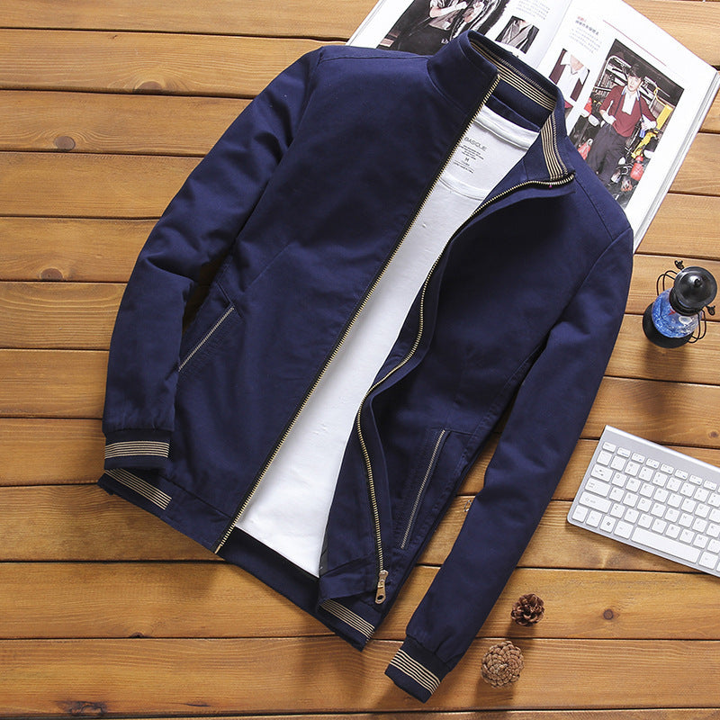 Men's lightweight bomber jacket with ribbed cuffs and contrasting stripes Chichicherry