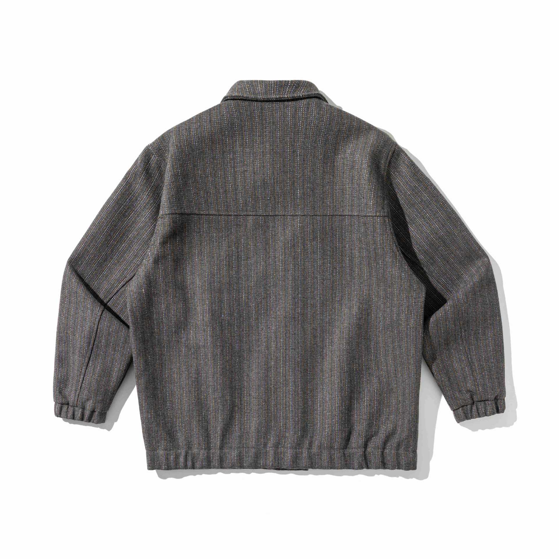 Unisex Structured Overshirt Blouson made of woven wool blend with button front Chichicherry