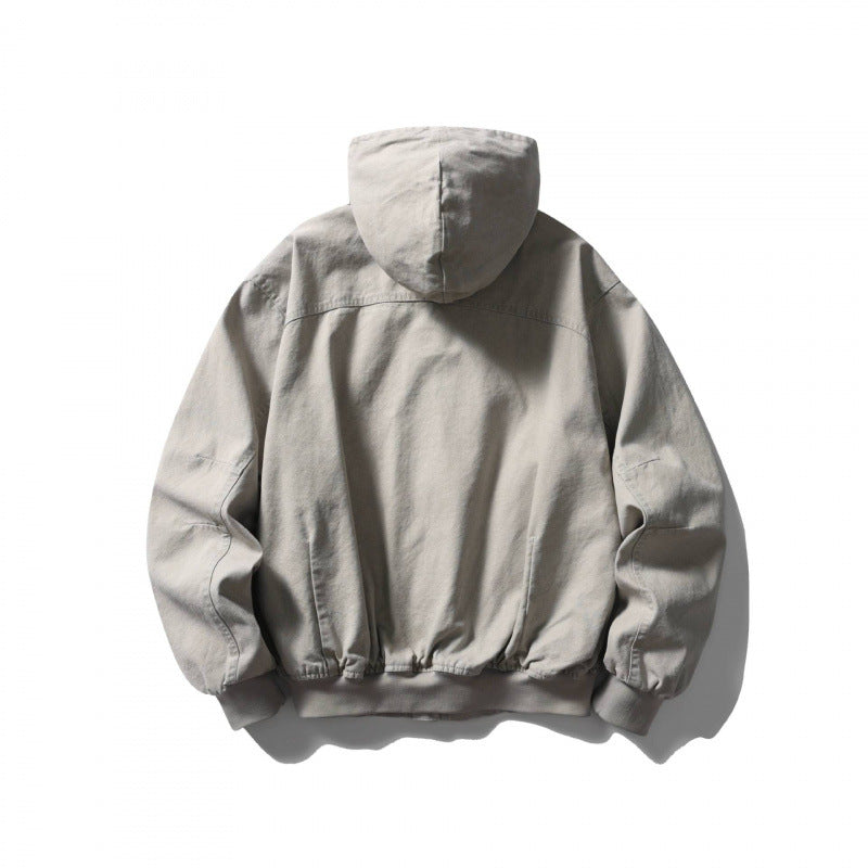 Unisex Boxy-Hoodie-Blouson jacket with concealed front and flap pockets Chichicherry