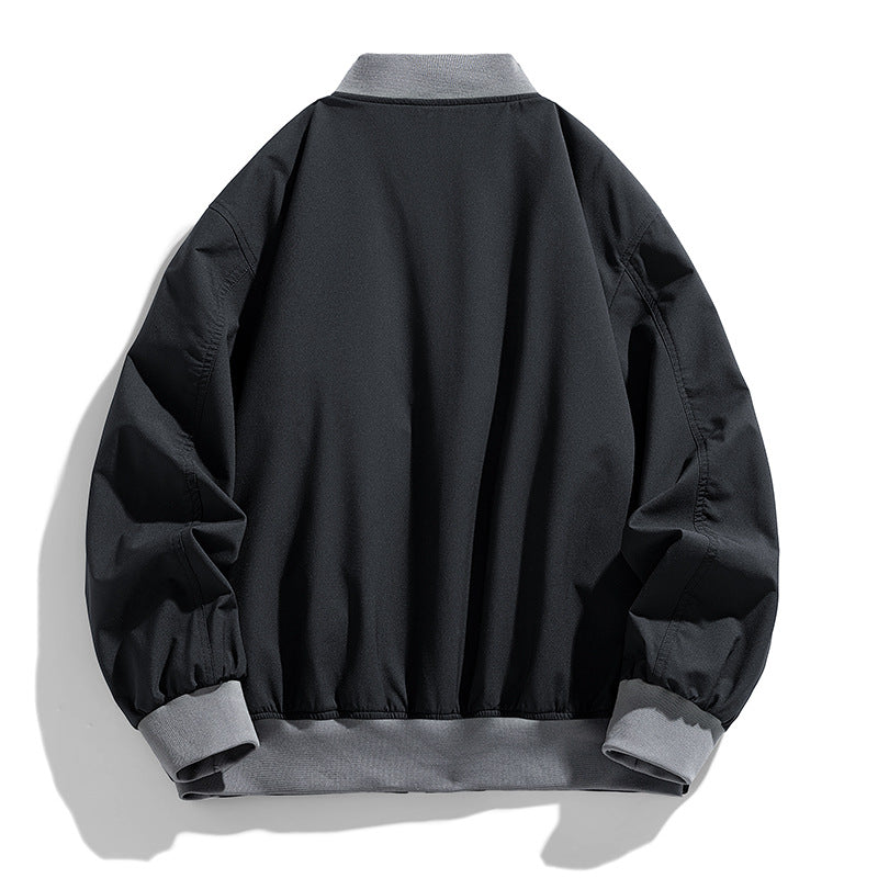 Men's Lightweight Oversized Bomber Jacket with Water-Repellent Outer Shell and Contrasting Ribbed Cuffs Chichicherry
