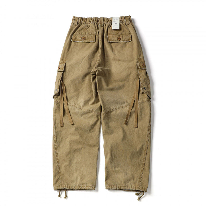Unisex locker cut cargo pants with banana appliqué, large patch pockets and adjustable hem Chichicherry
