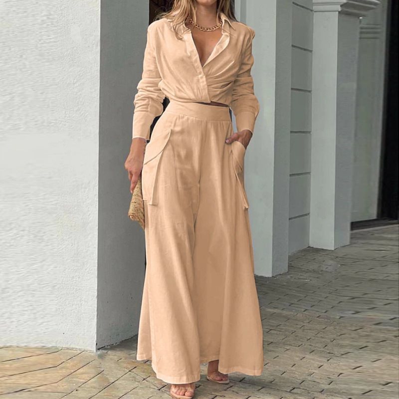 Women's Wide Palazzo Pants with Extra Wide Leg, High Waist and Side Pockets Chichicherry