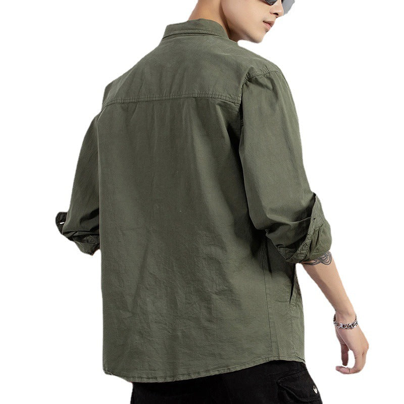 Men's lightweight utility overshirt with button placket and shirt collar Chichicherry