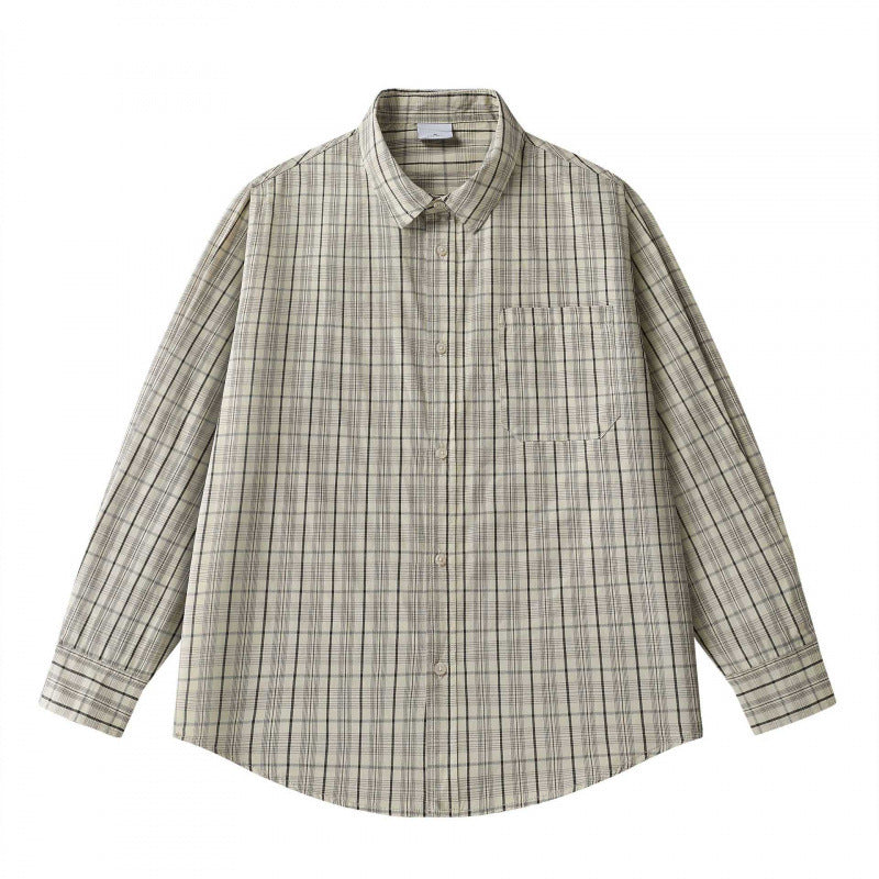 Unisex Lockered Boxy Check Overshirt made of lightweight cotton blend with back yoke and gathered detail Chichicherry