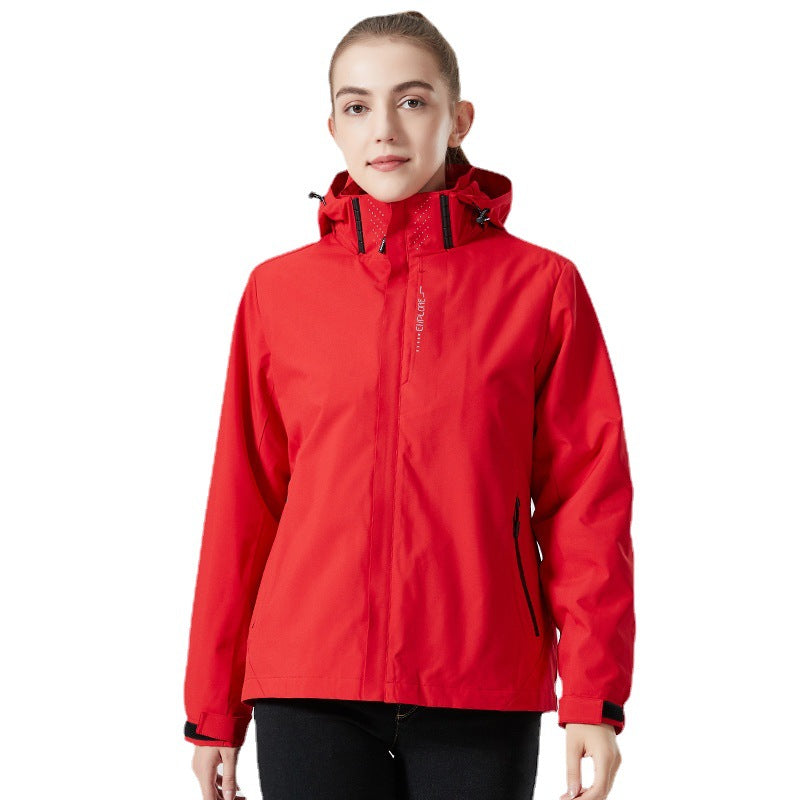 Women's lightweight water-repellent casual outdoor jacket with adjustable hood and concealed zipper Chichicherry
