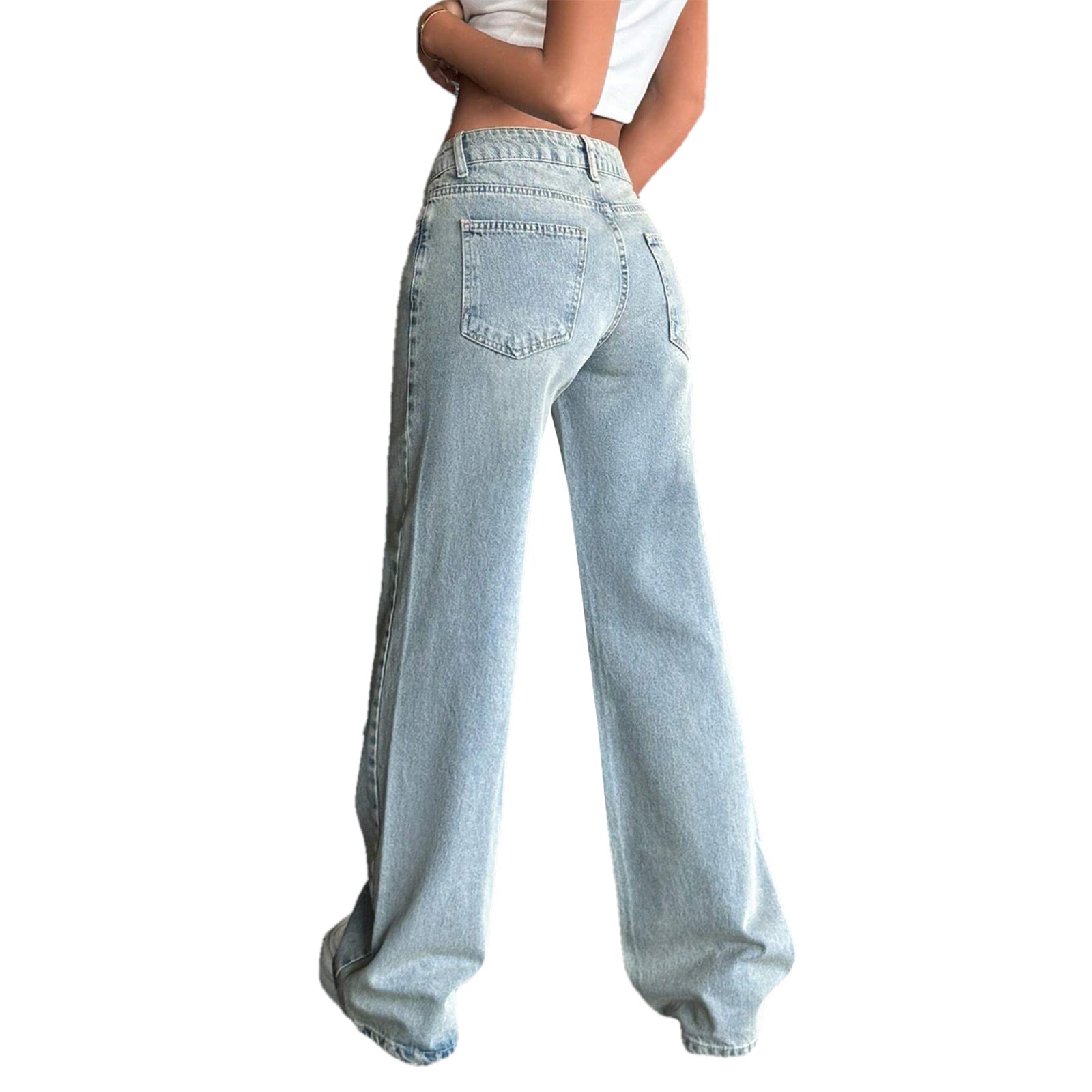Women low-rise wide flared jeans made of vintage denim Chichicherry