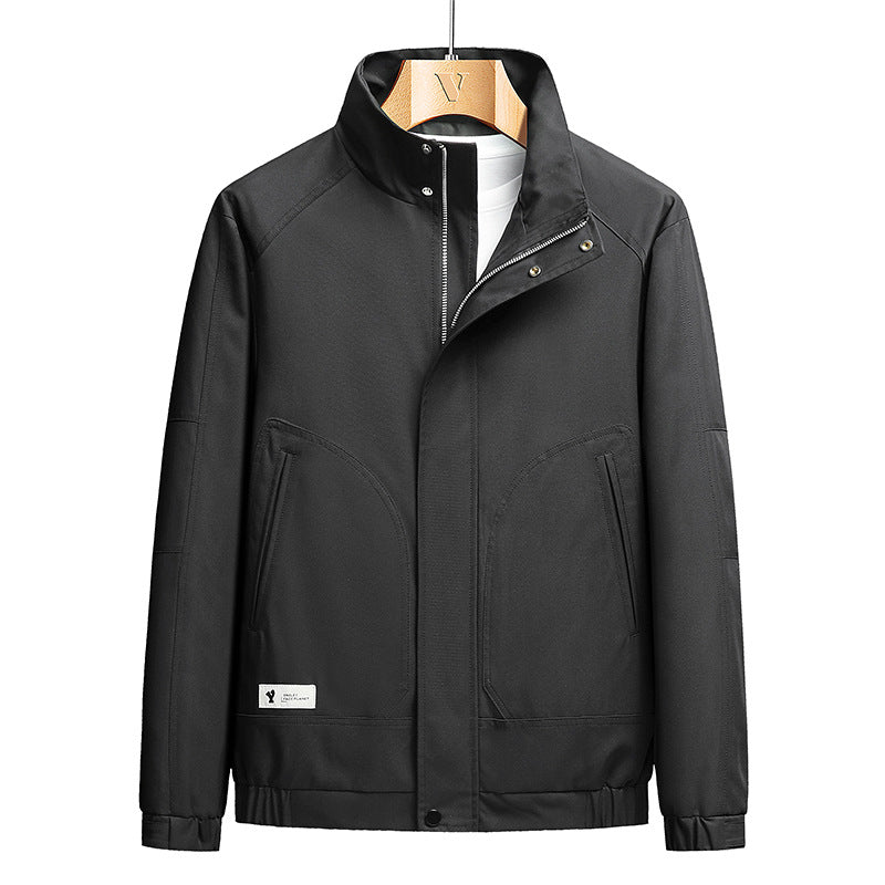 Men's lightweight softshell transition jacket in utility minimal style with high-standing collar and concealed zipper Chichicherry