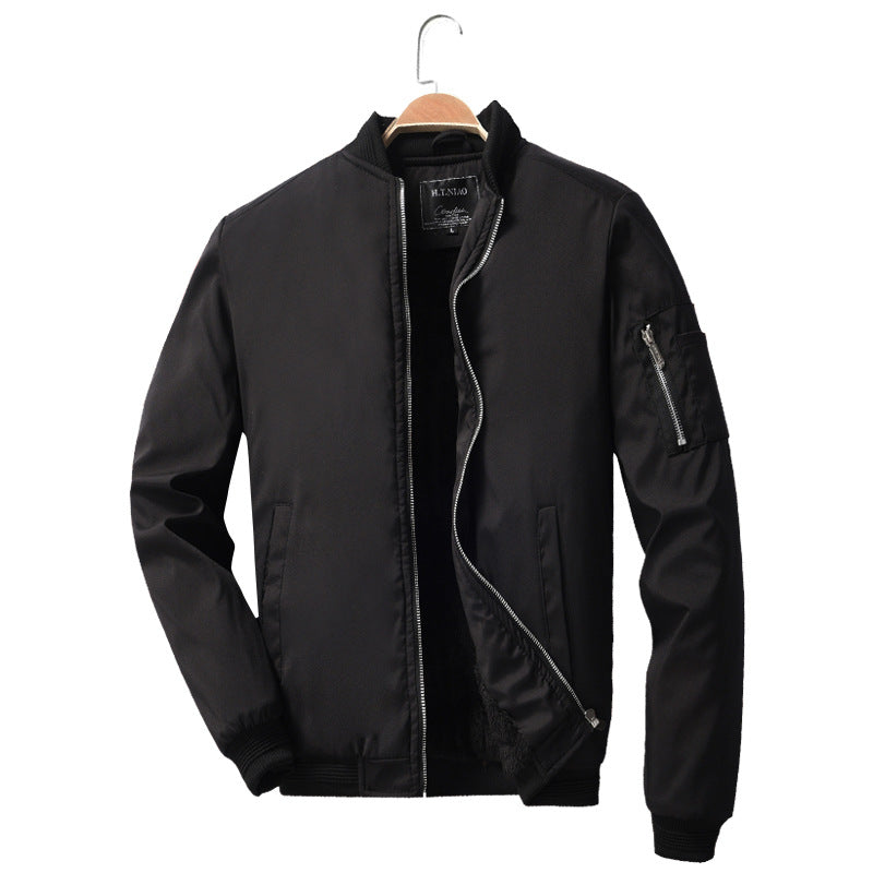 Men's Light Bomber Jacket with Arm Pocket, Ribbed Cuffs and Concealed Inner Pocket Chichicherry