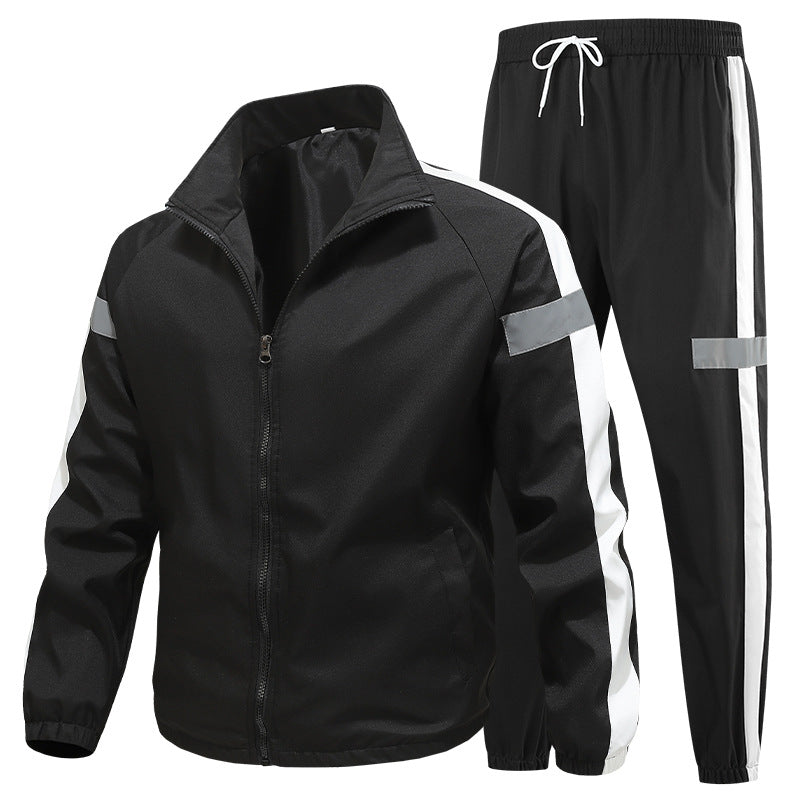 Men's sporty tracksuit set with zip jacket, jogging pants, and reflective inserts Chichicherry