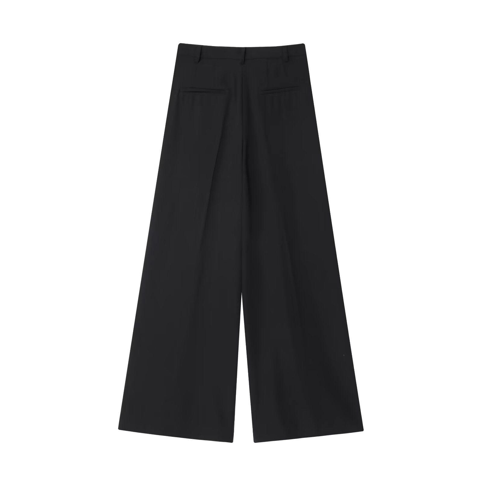 Women's Wide High-Waisted Pleated Trousers with Crease and Wide Leg Chichicherry