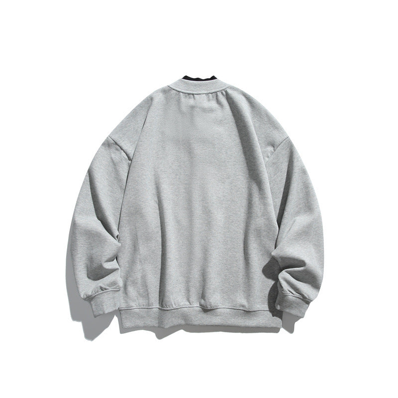 Unisex Oversized Button Cardigan made of heavy cotton terry with tonal piping and ribbed inner collar Chichicherry