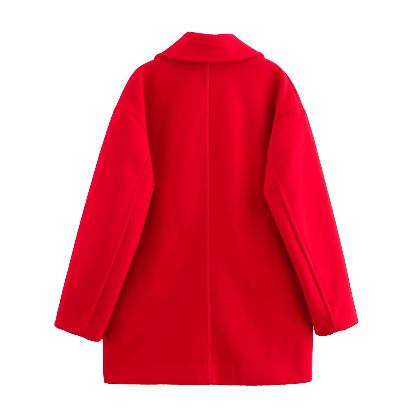 Women's short coat in peacoat style with double-breasted closure and applied flap pockets Chichicherry