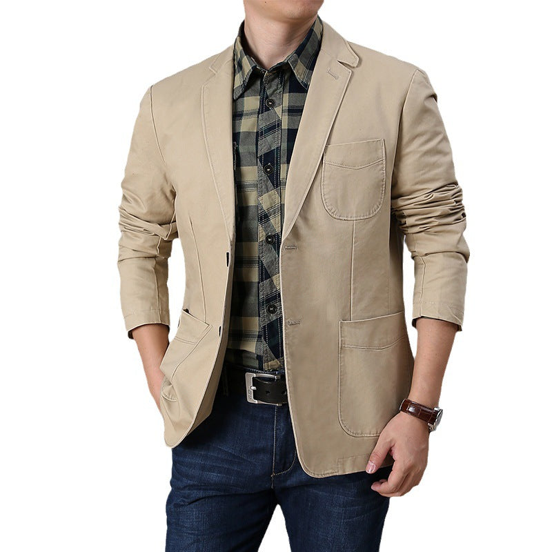 Men's lightweight cotton blazer with patch pockets and classic button closure Chichicherry