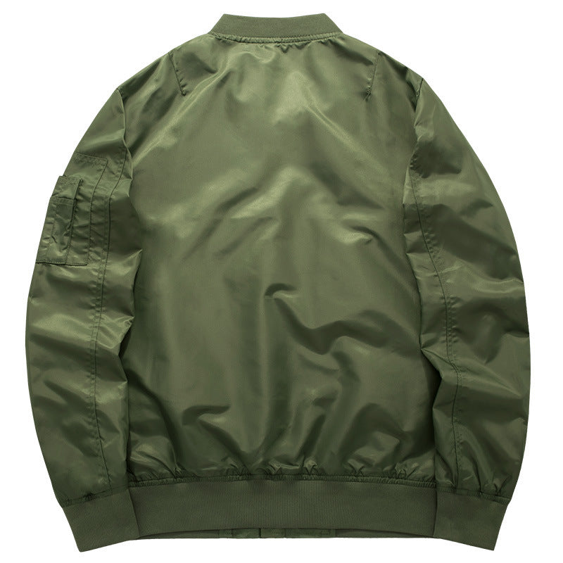 Men's Nylon Pilot Style Bomber Jacket with Padded Thermal Lining and Arm Pocket Chichicherry