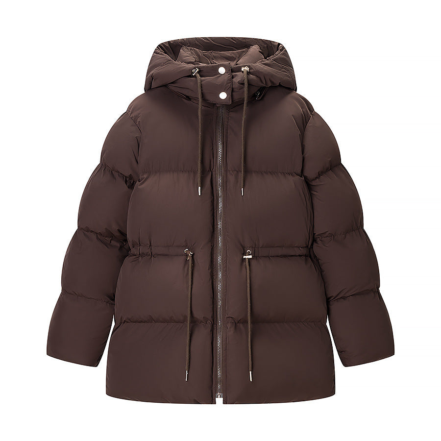 Women Longer padded parka with hood, drawstring waist and oversized silhouette Chichicherry