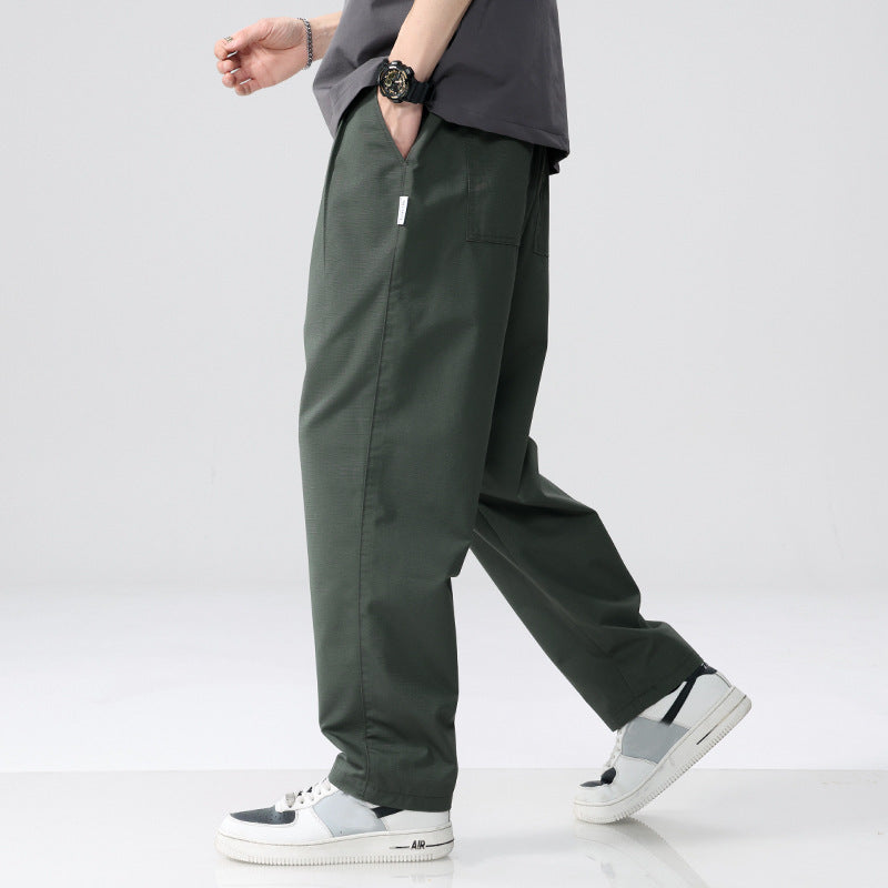 Men's relaxed fit pleated pants with drawstring and wide leg Chichicherry