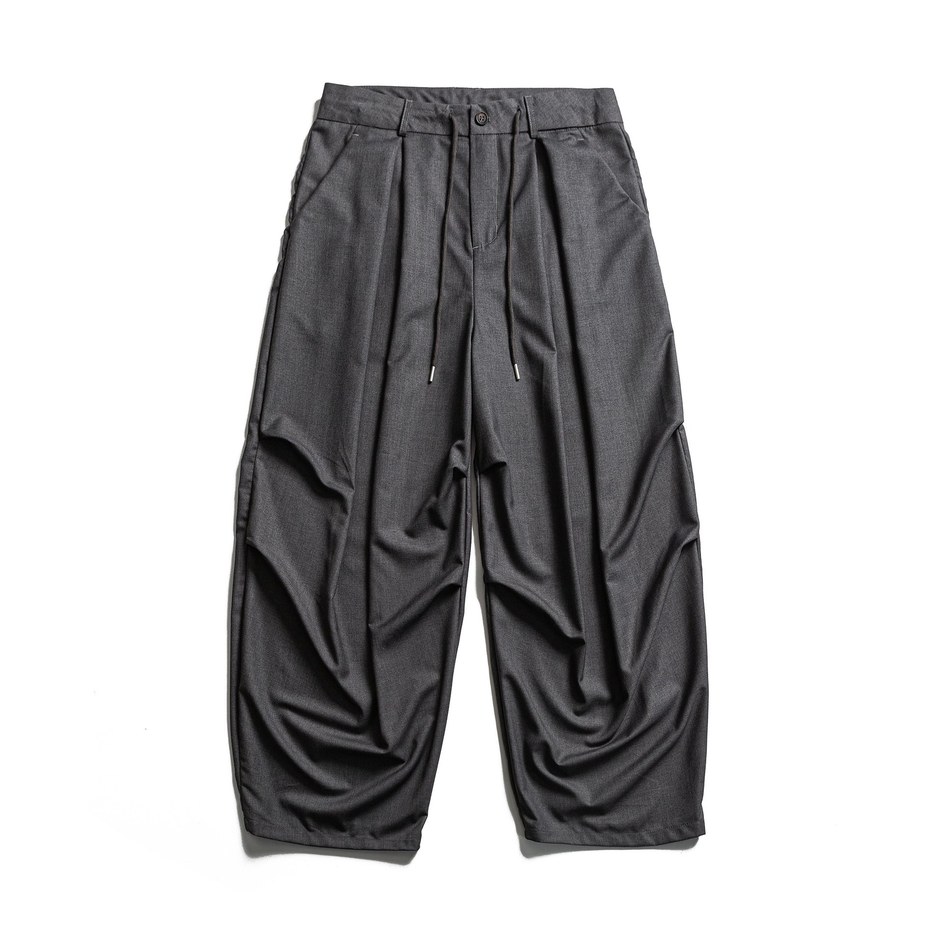 Men's cropped pants with pleats, drawstring and subtle waistband extension Chichicherry