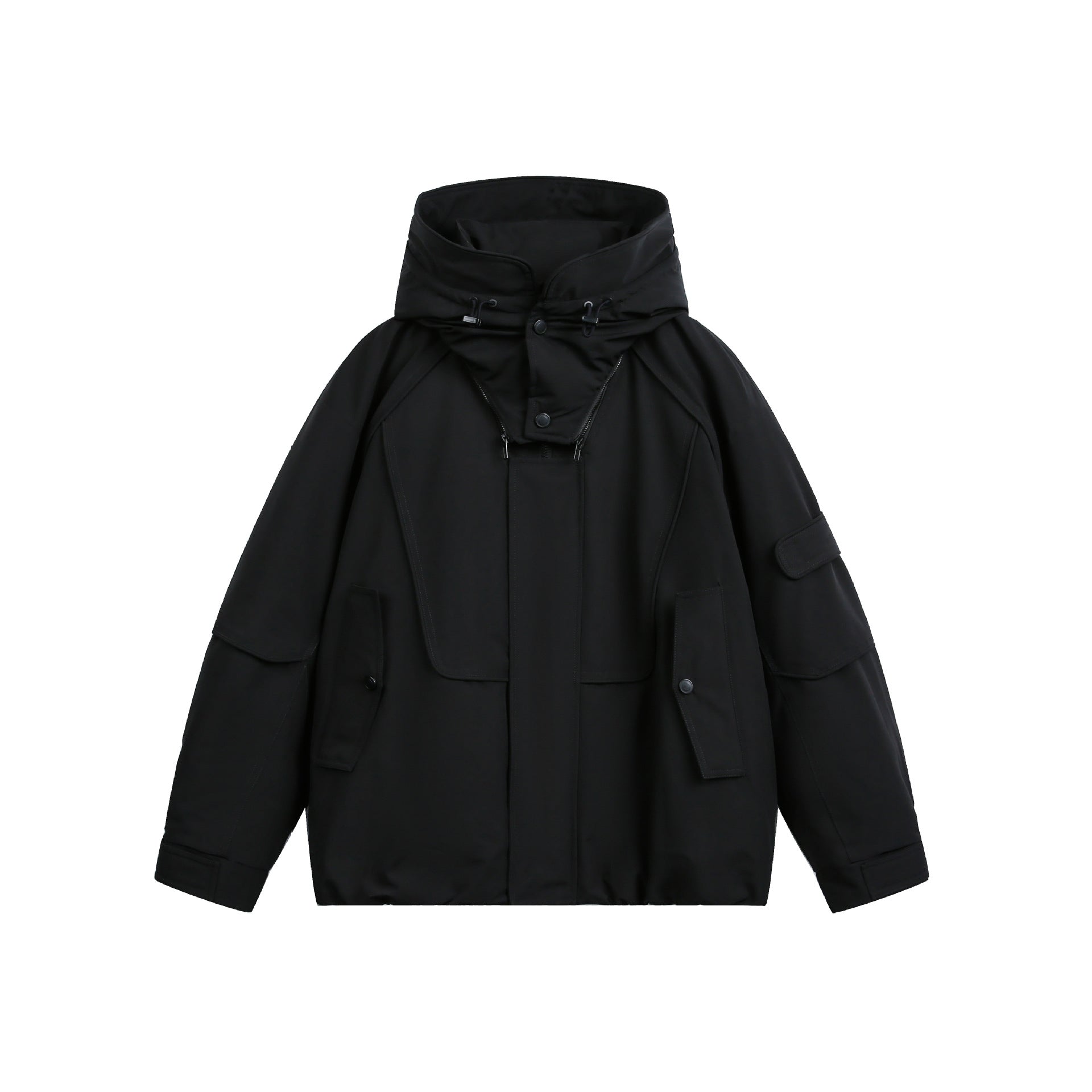 Men's Oversize Functional Parka with High Stand-Up Hood and Utility Pockets Chichicherry
