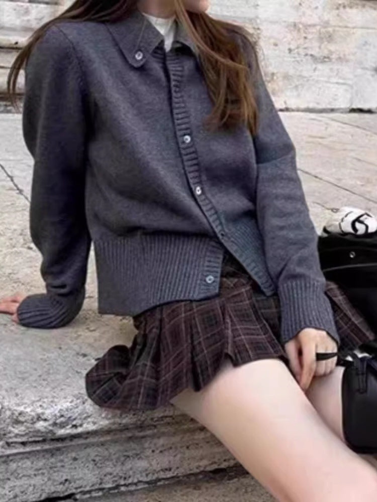 Women's short cardigan with boxy silhouette and extra soft cashmere look Chichicherry