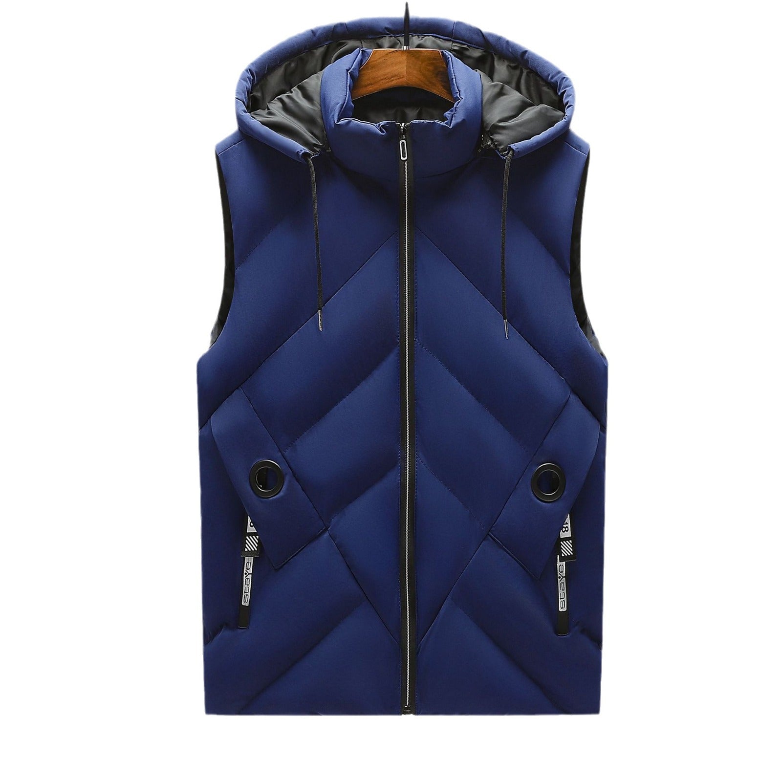 Men's quilted vest with hood, windproof outer shell and high collar Chichicherry