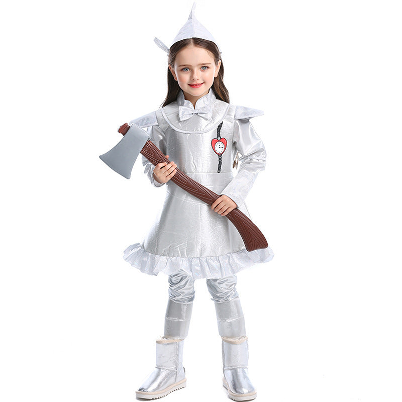 Girl costume as Silver Lumberjack with detailed accessories Chichicherry