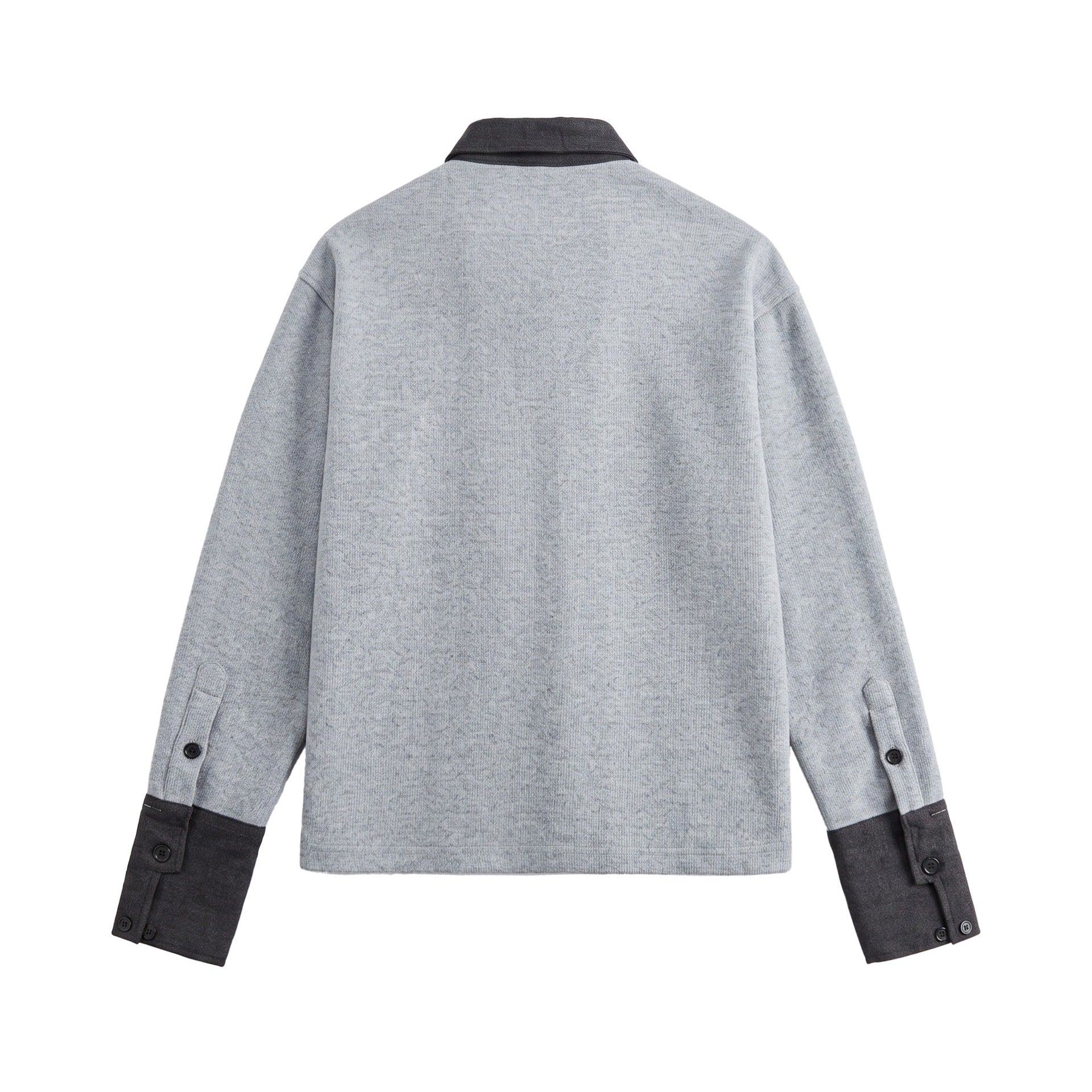 Unisex Boxy Polo Sweatshirt with Contrast Collar and Extended Cuff Sleeves Chichicherry