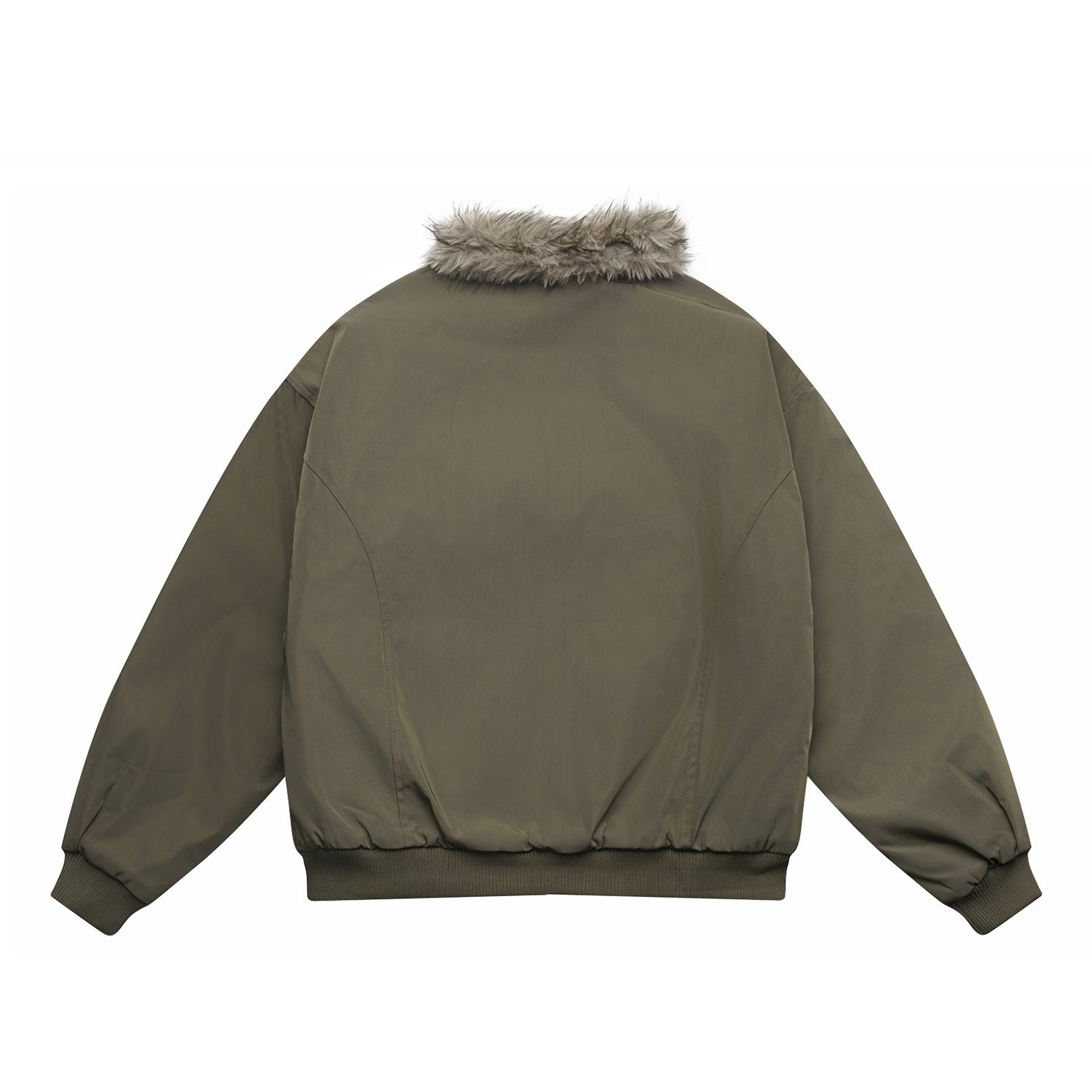 Men's Boxy Bomber Jacket with cozy artificial fur collar and windproof thermal lining Chichicherry