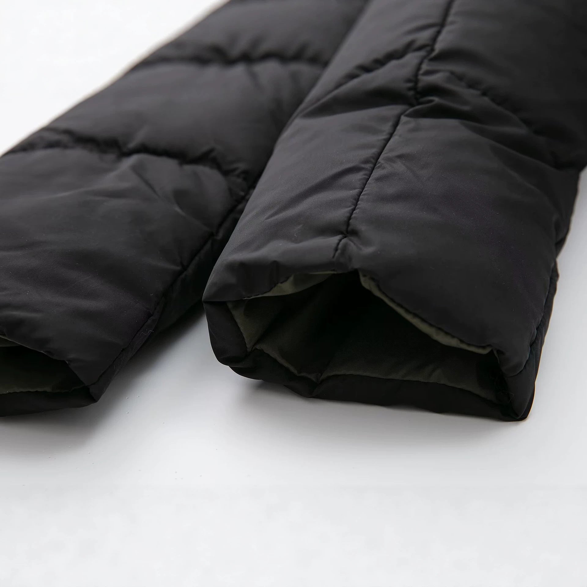 Women longer quilted winter parka with hood Chichicherry