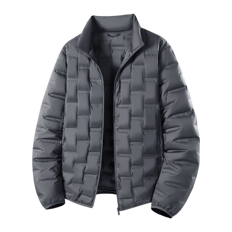 Men's ultralight quilted insulation jacket with stand-up collar and minimalist design Chichicherry