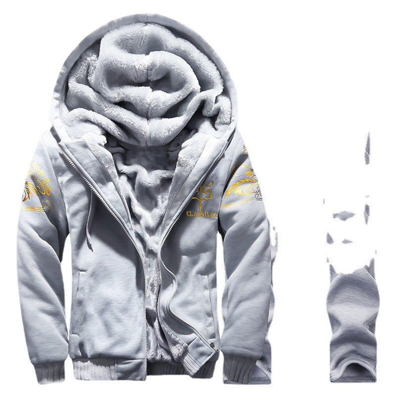 Men's padded hoodie tracksuit with teddy fleece lining, zip jacket and jogger Chichicherry