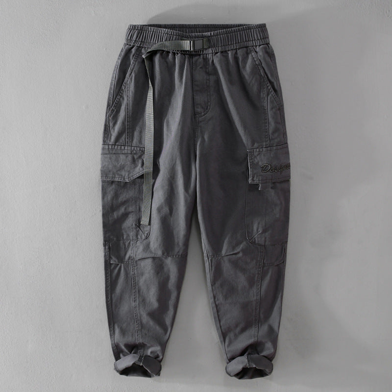 Men's cargo pants in military look with reinforced knees and elastic leg cuffs Chichicherry