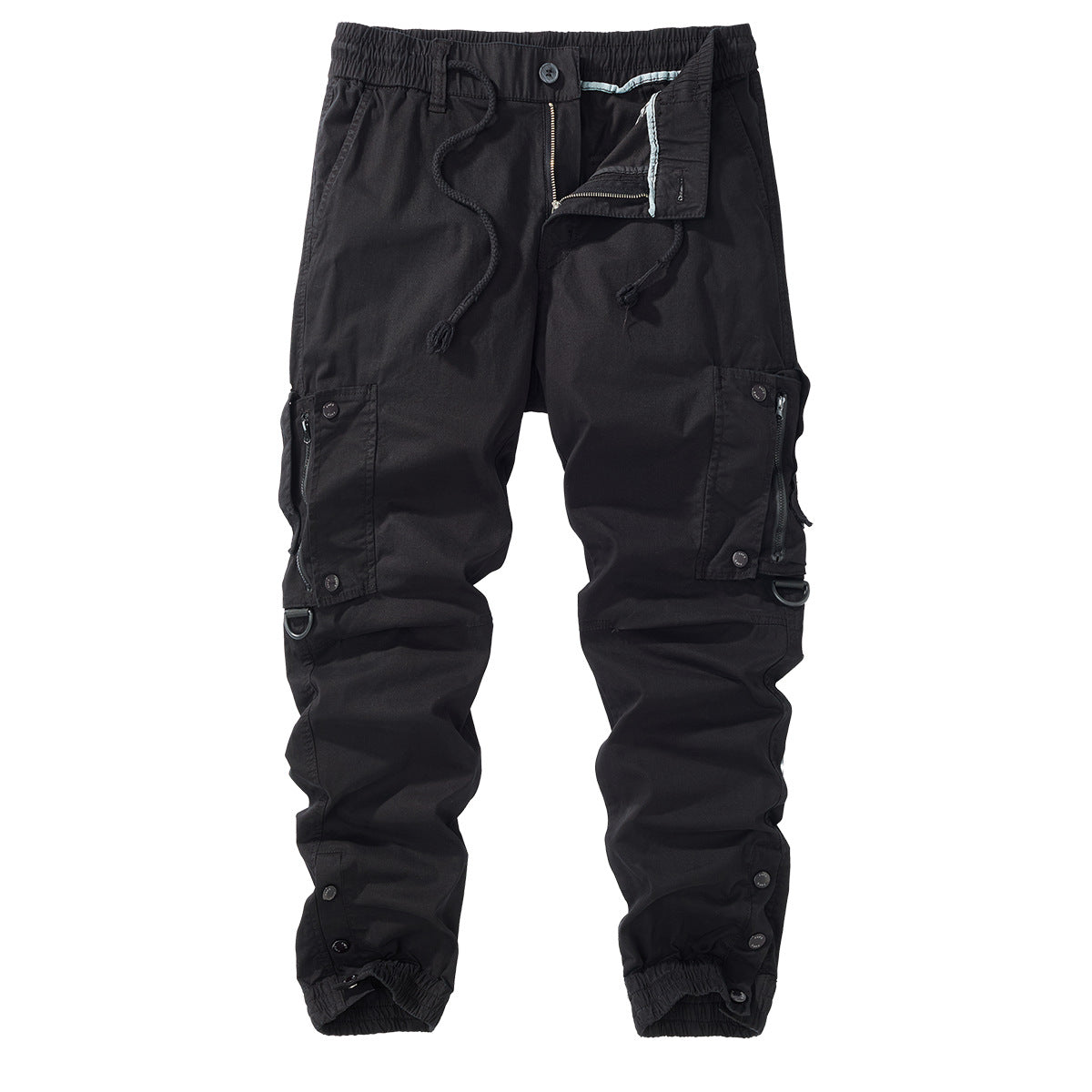 Men's cargo jogging pants with elastic waistband, zipper cargo pockets, and adjustable hem Chichicherry