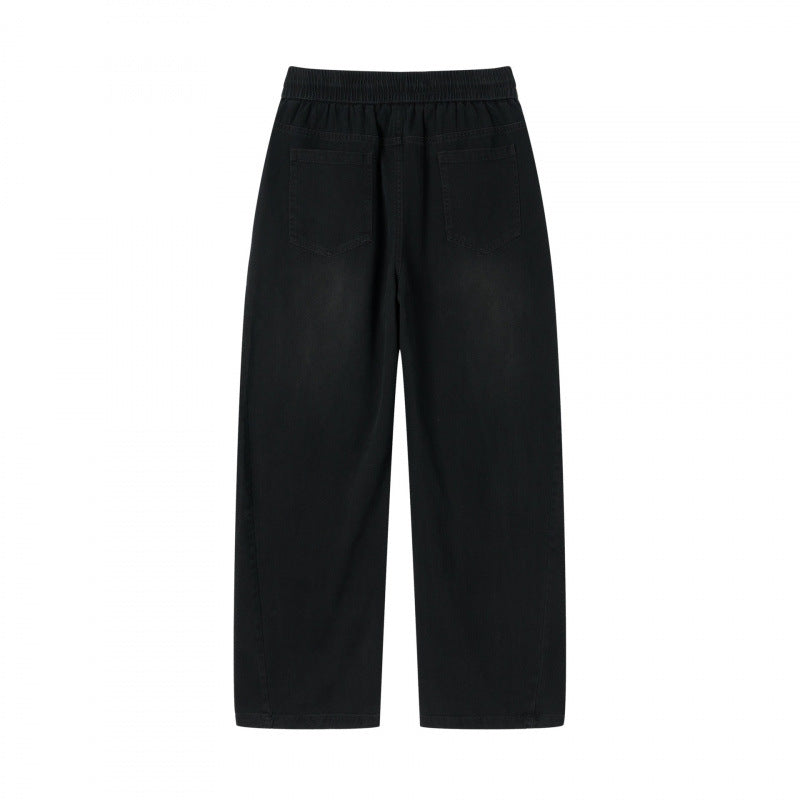 Women's wide High-Waist pants with elastic waistband, drawstring, and patch pockets Chichicherry