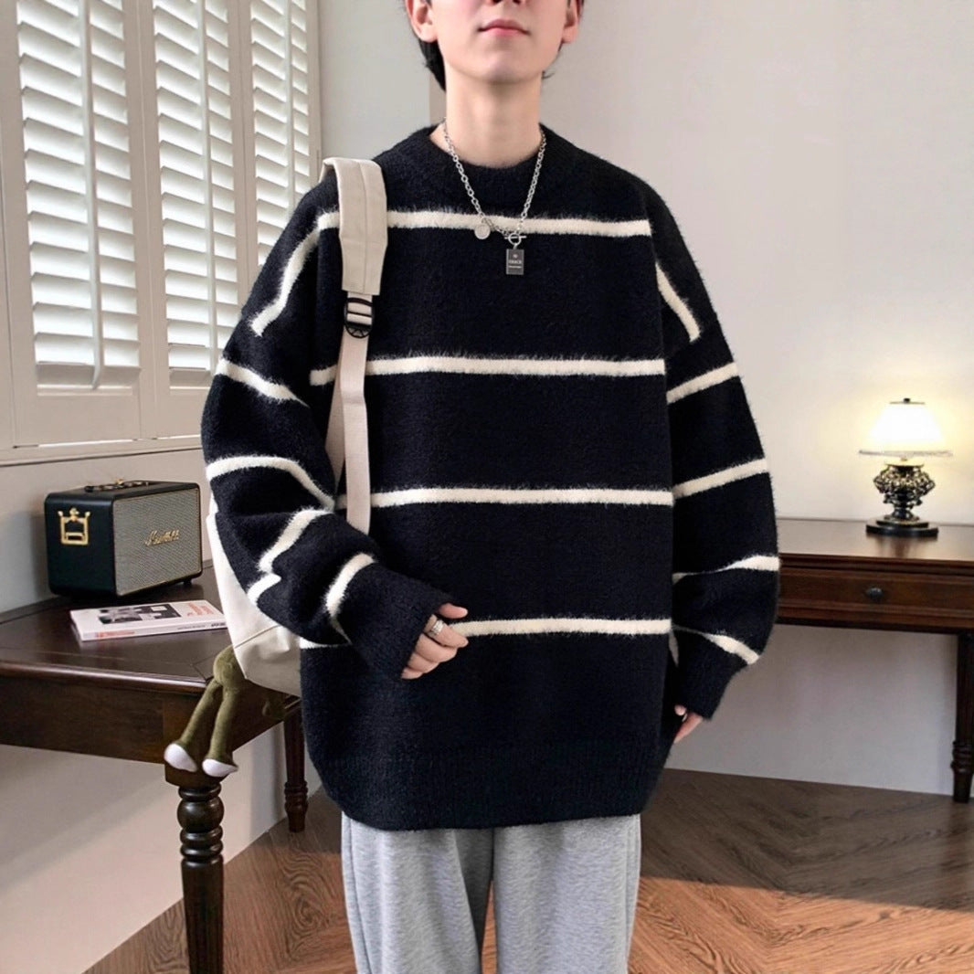Unisex Oversized Knit Sweater with Striped Design Chichicherry