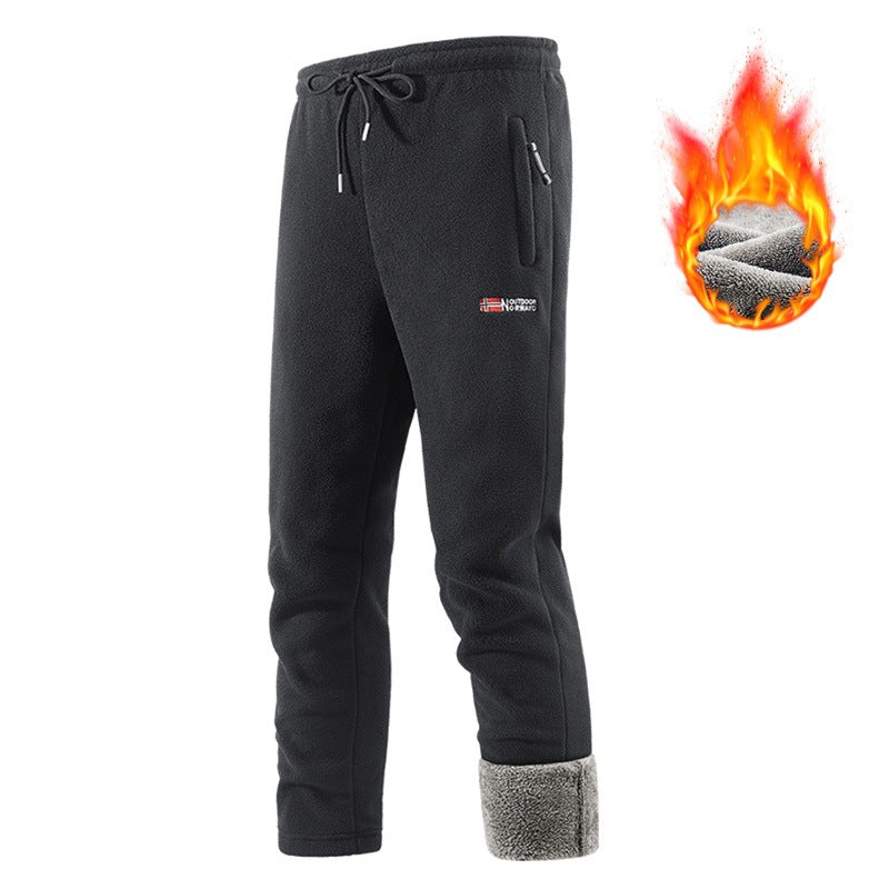 Men's thermal fleece jogging pants with sherpa cuffs, drawstring & zip pockets Chichicherry
