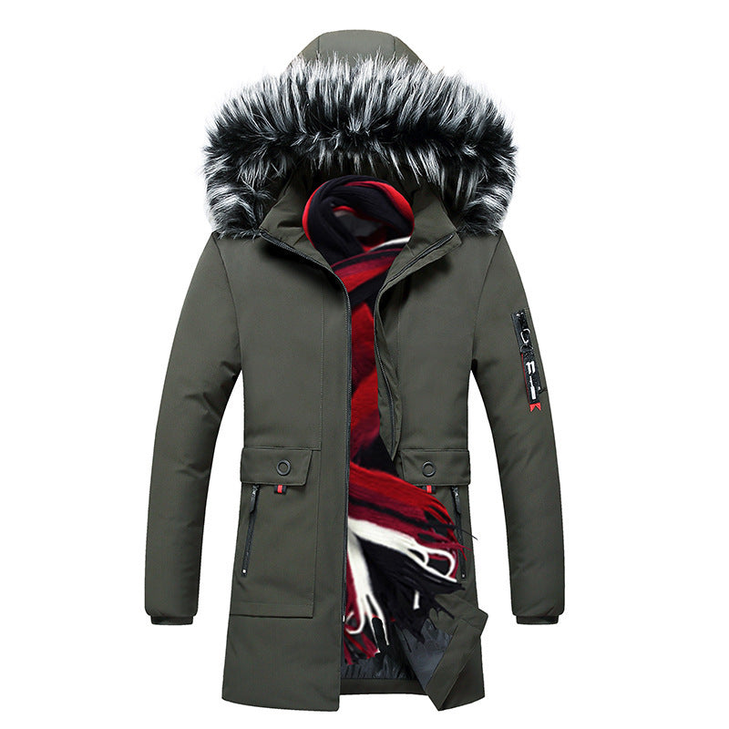 Men's parka with faux fur hood and thermal insulation as well as multifunction pockets Chichicherry
