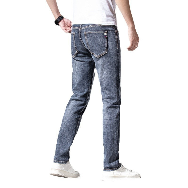Men's Slim-Straight Stretch Jeans with Light Used Look Chichicherry