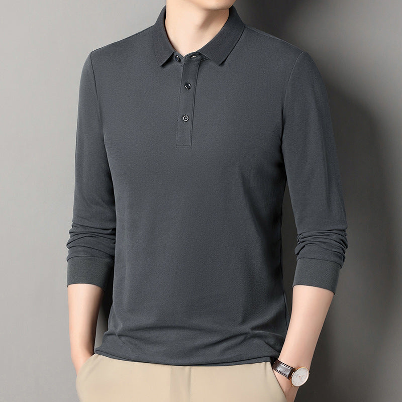 Men's Long Sleeve Polo made of breathable cotton stretch with fine polo collar Chichicherry