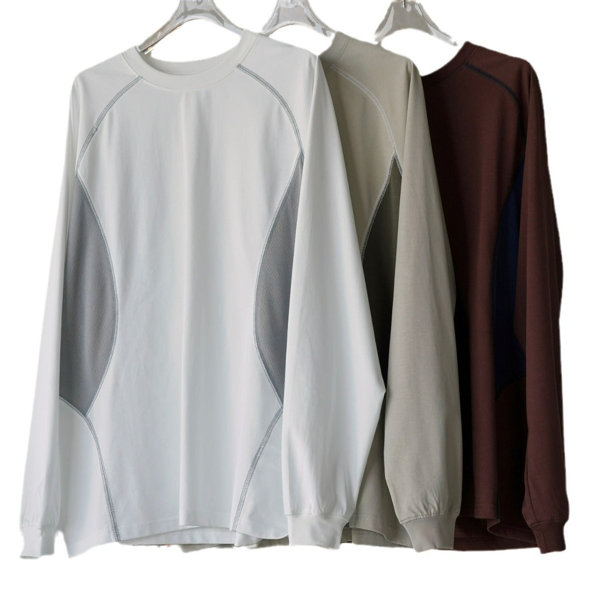 Women Oversized Sweatshirt with Raglan Seams and Contrast Mesh Inserts Chichicherry