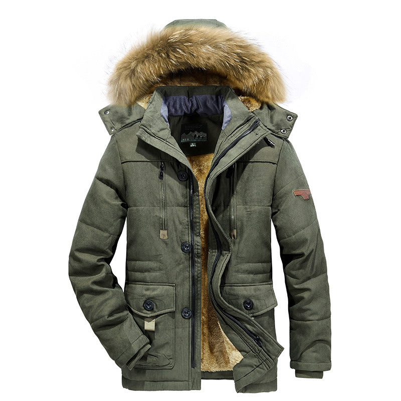 Men's Urban Quilted Parka with Warm Teddy Lining and Utility Pockets Chichicherry