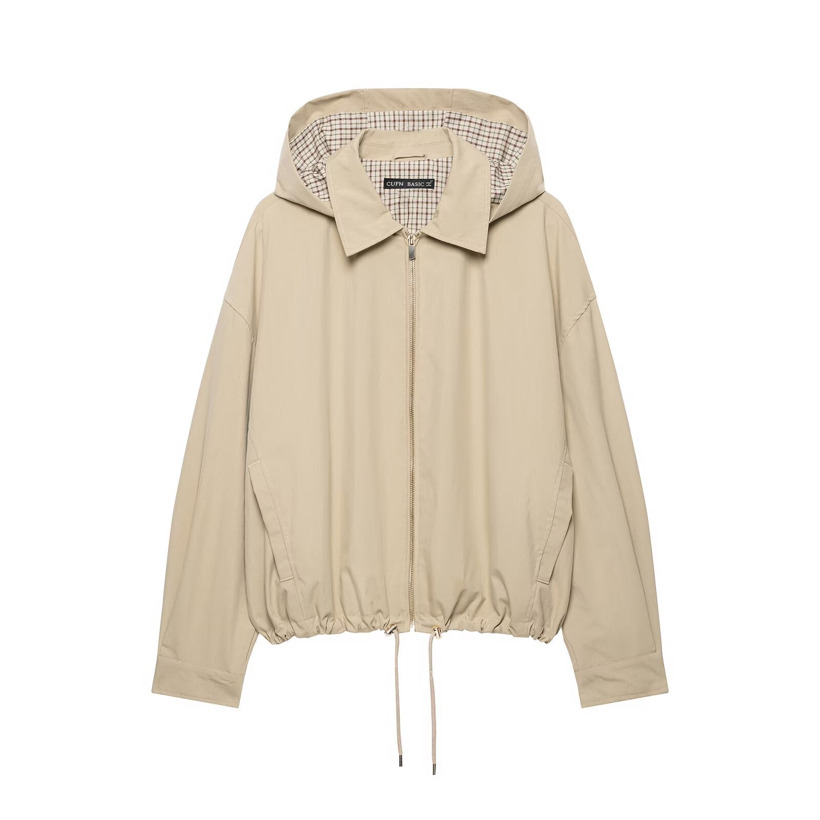 Women's lightweight hooded jacket in oversized boxy cut with drawstring hem Chichicherry