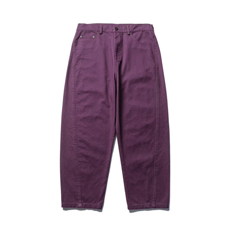 Men's tapered twill pants with high waist and five pockets Chichicherry