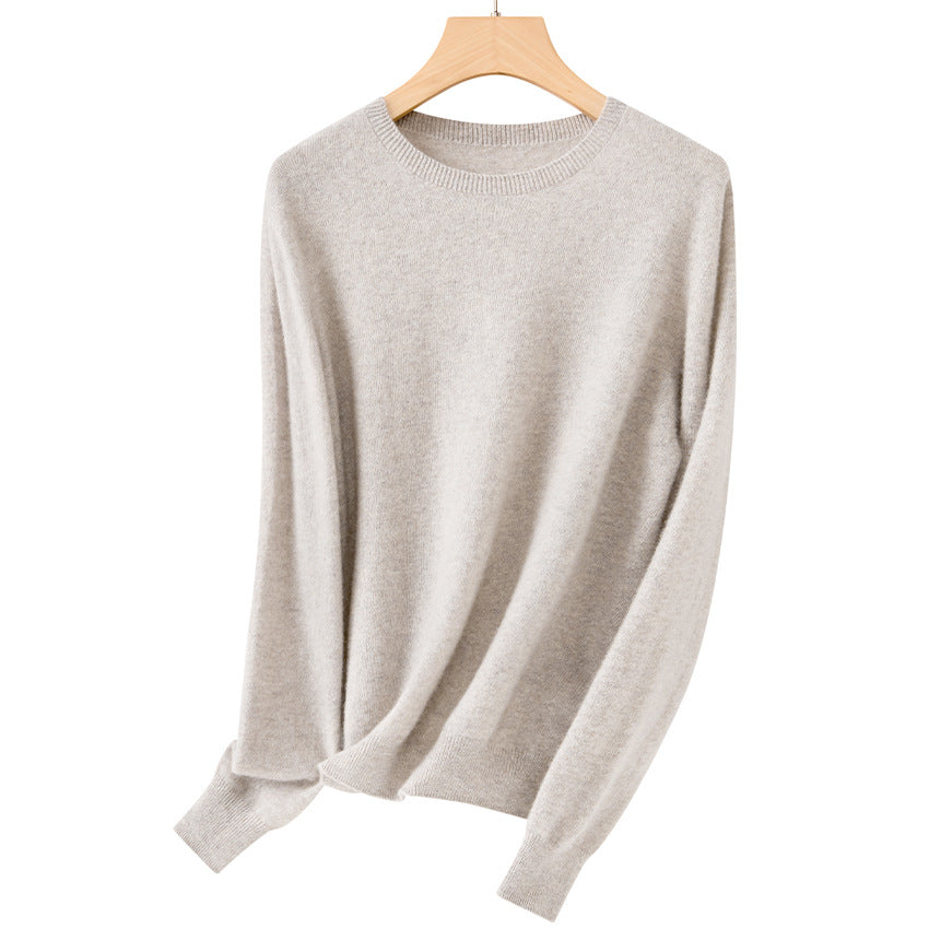 Women's fine round neck pullover made of ultra-light fine knit with ribbed cuffs Chichicherry