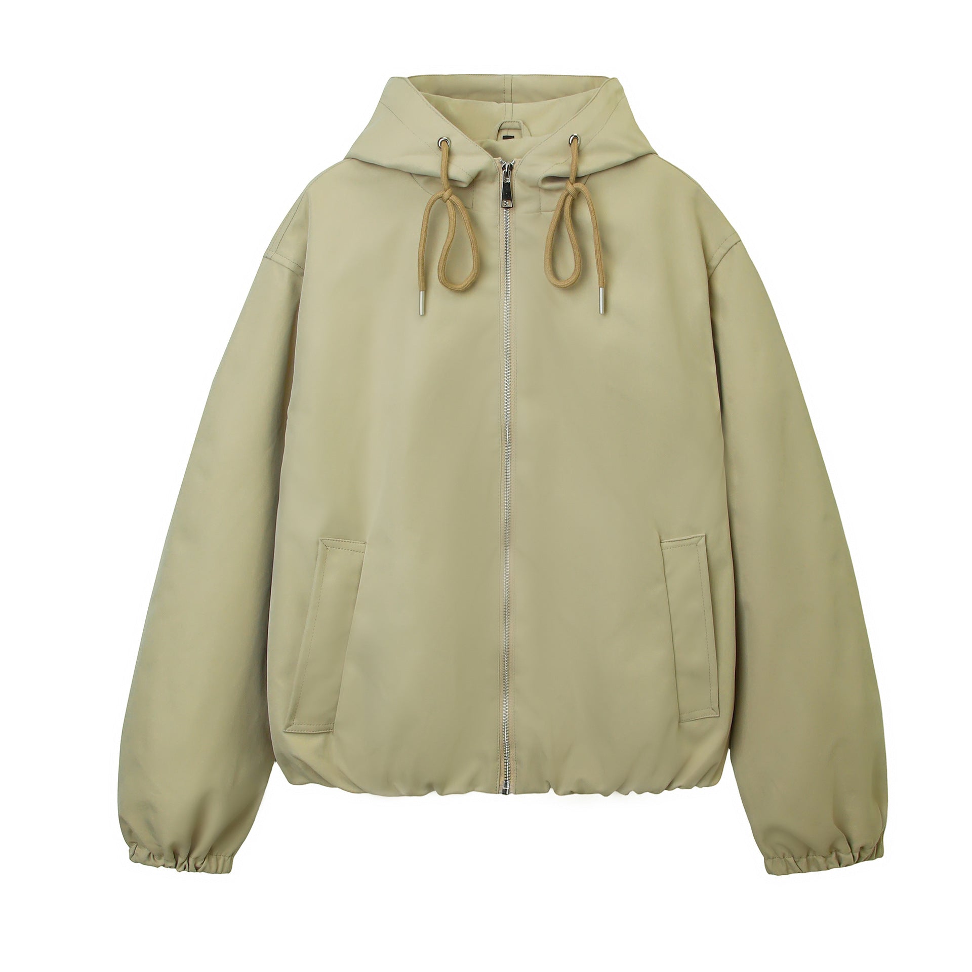 Women's hooded bomber jacket with gathered hem and side pockets Chichicherry