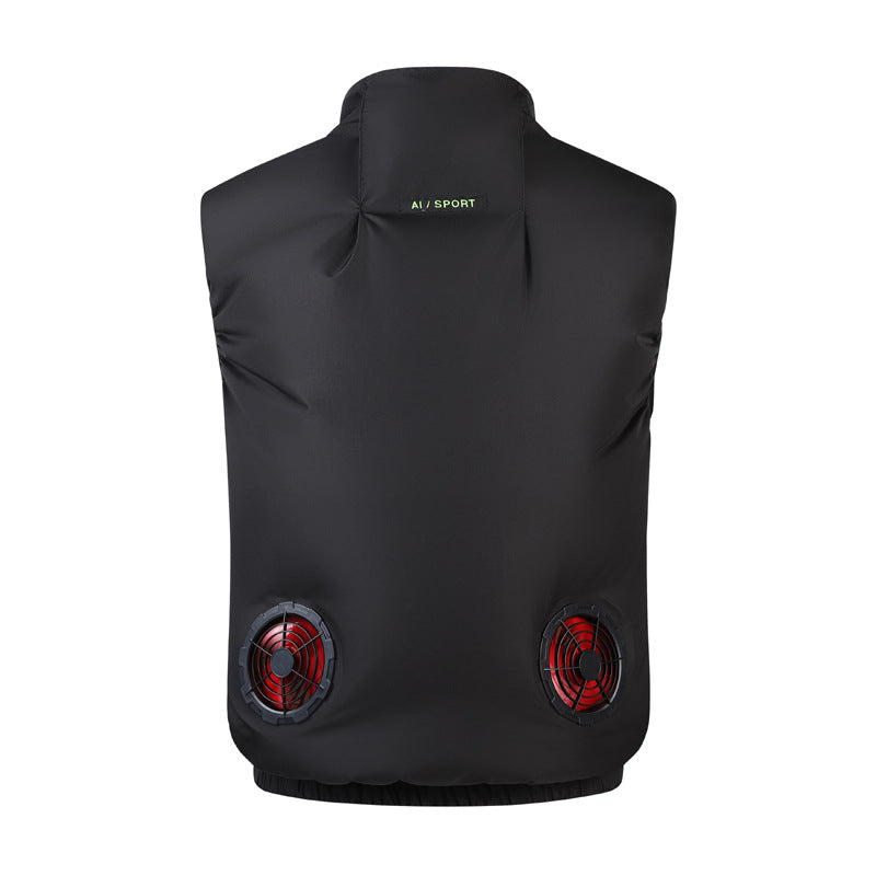 Men's nano lightweight breathable work protection vest with mesh inserts and zippered pockets Chichicherry