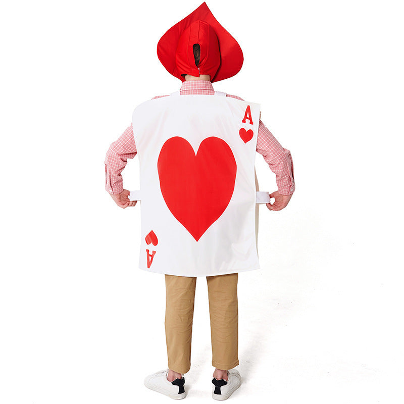 Men's costume as playing card with heart motif Chichicherry