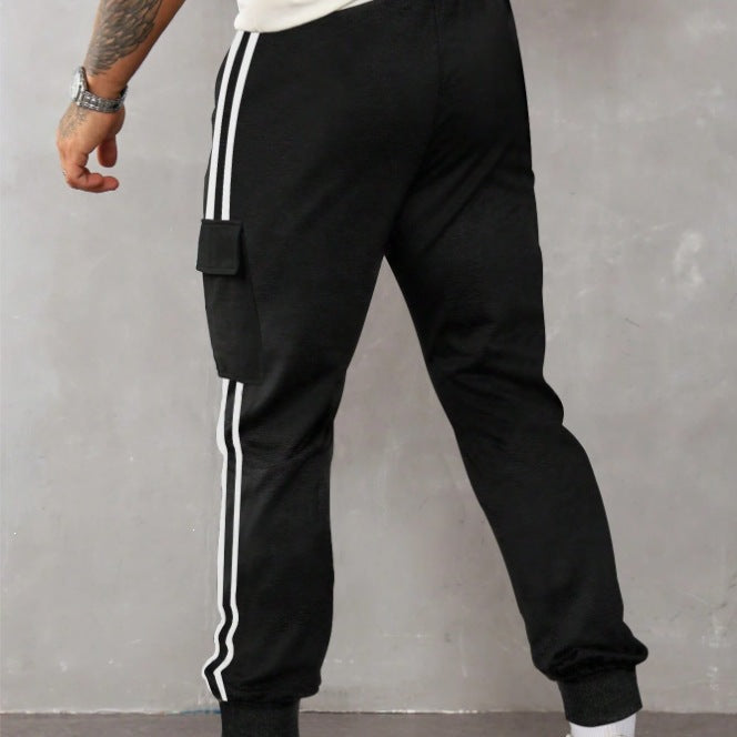 Men's utility jogging pants with a kangaroo pocket and wide cords Chichicherry