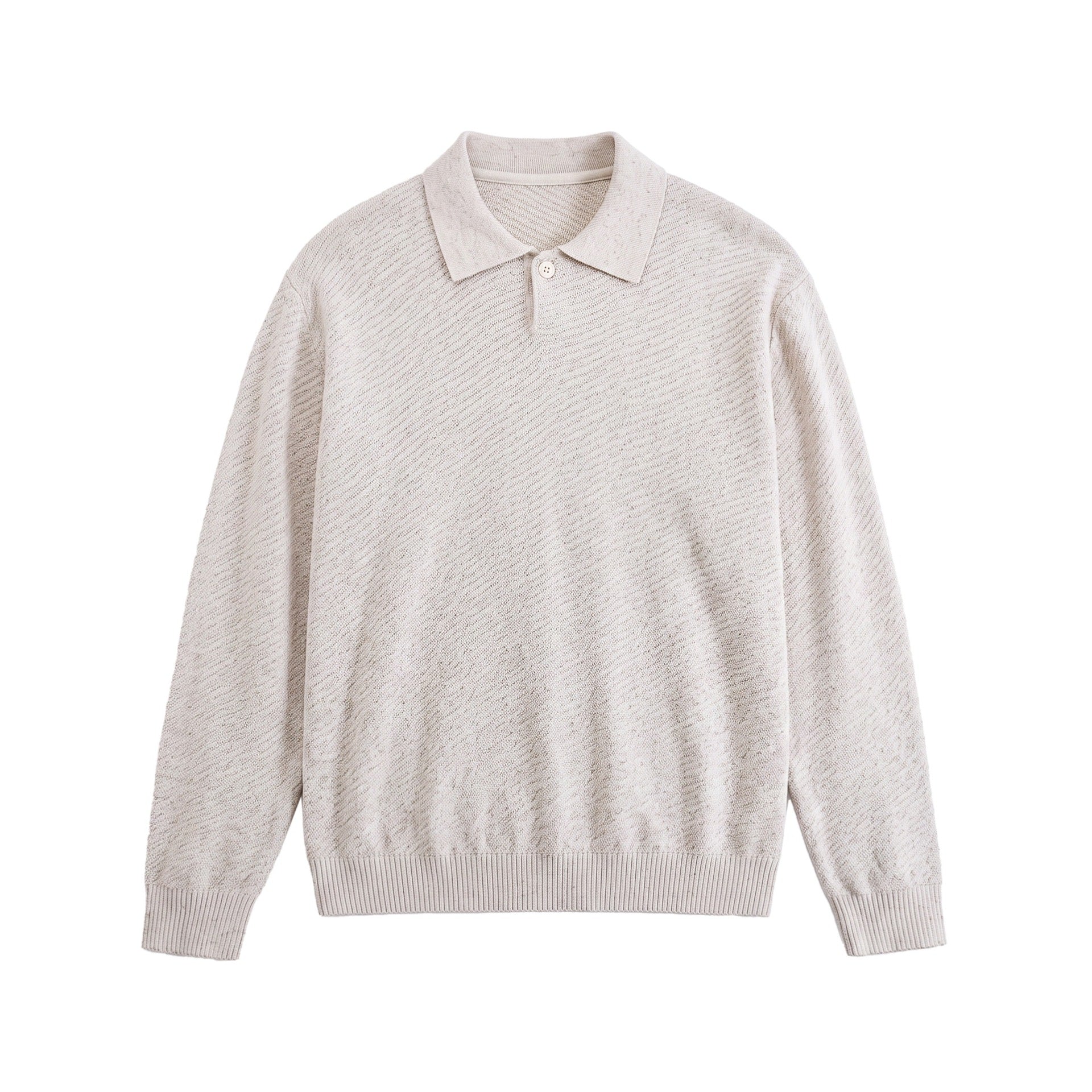 Men's knitted polo shirt with textured yarn and relaxed fit Chichicherry