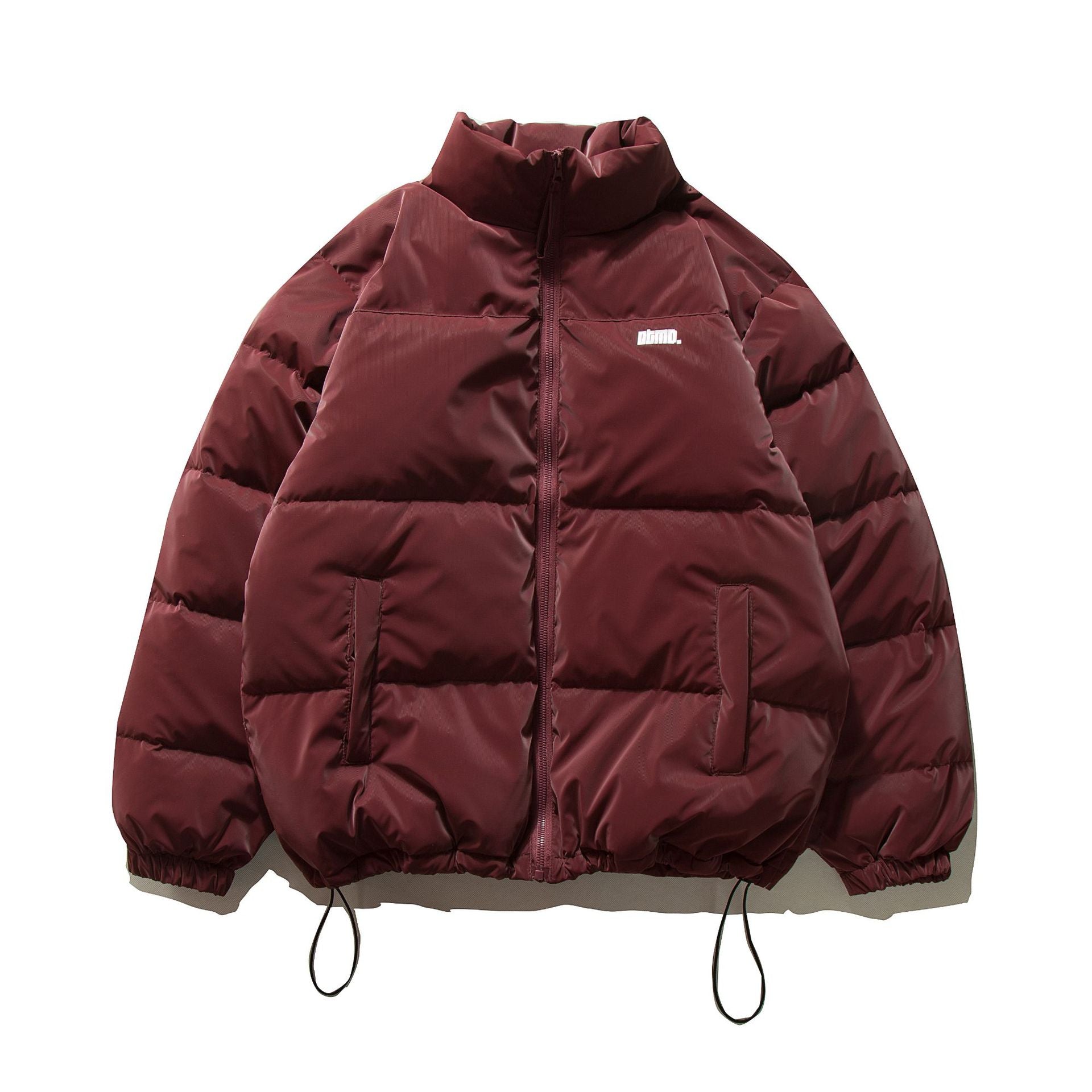 Unisex Short Oversized Quilted Puffer with High Stand-Up Collar and Drawstring Chichicherry